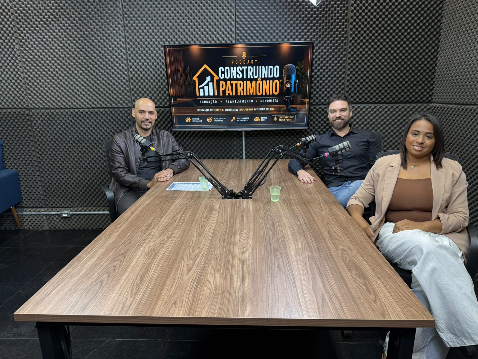 Gravação do podcast Construindo Patrimônio com convidados